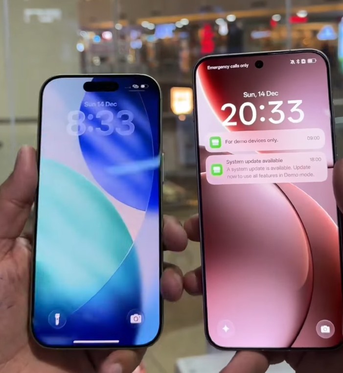 OPPO Find X9s vs iPhone 17 Display