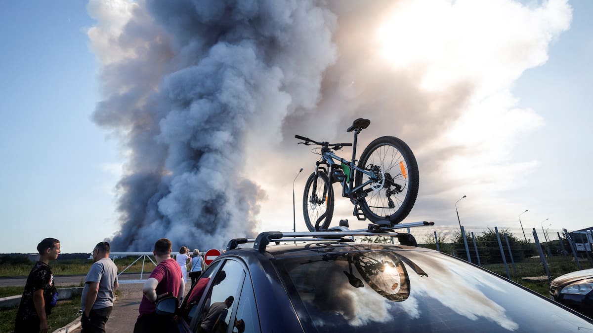 Ukrainian strikes on Russian warehouses kill eight workers and spark huge fires