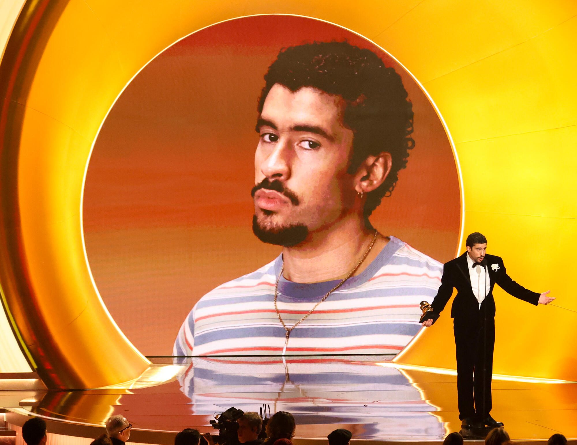 Bad Bunny at the 68th GRAMMY Awards held at the Crypto.com Arena on February 01, 2026 in Los Angeles, California.