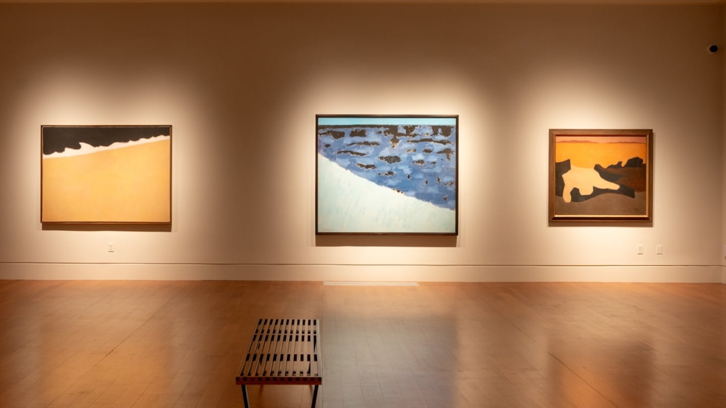 Milton Avery's late works in the chapel-like room of "Avery, Gottlieb & Rothko: By the Sea," at the Cape Ann Museum.