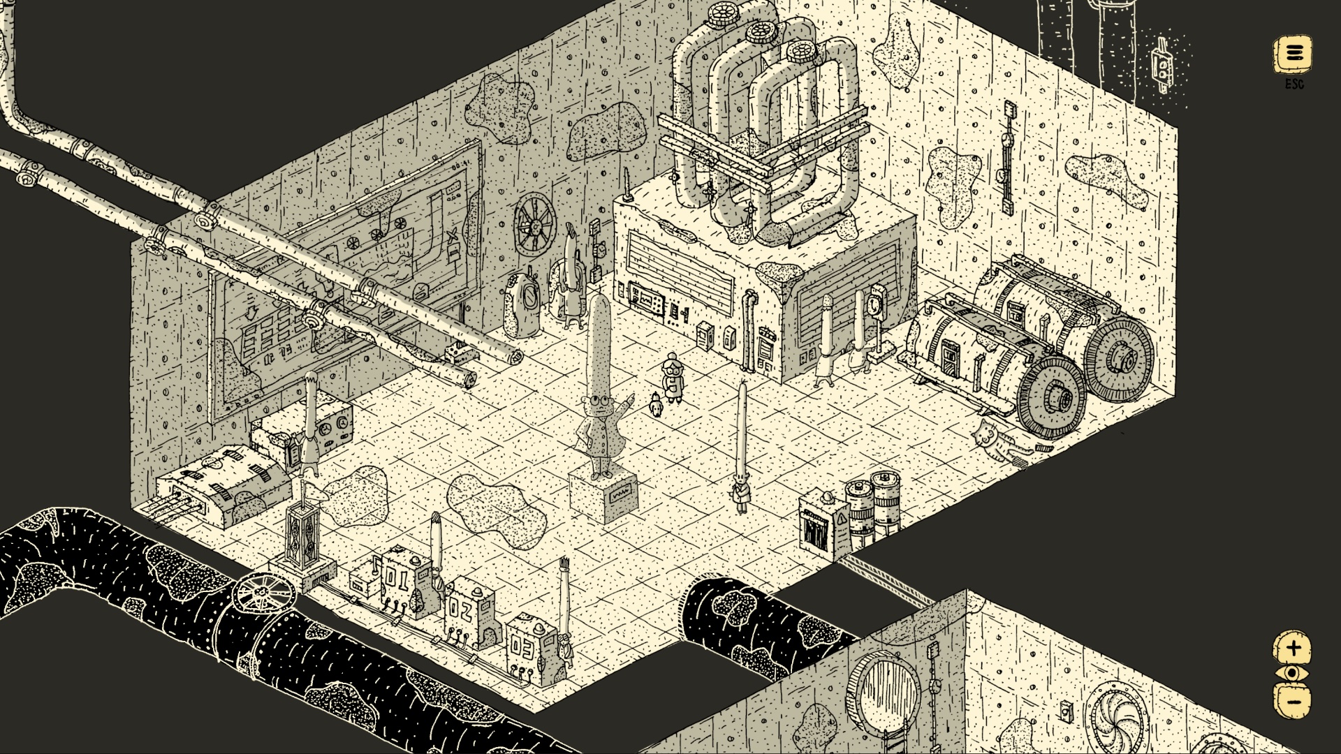 Artwork from hand-drawn indie game Finding Polka