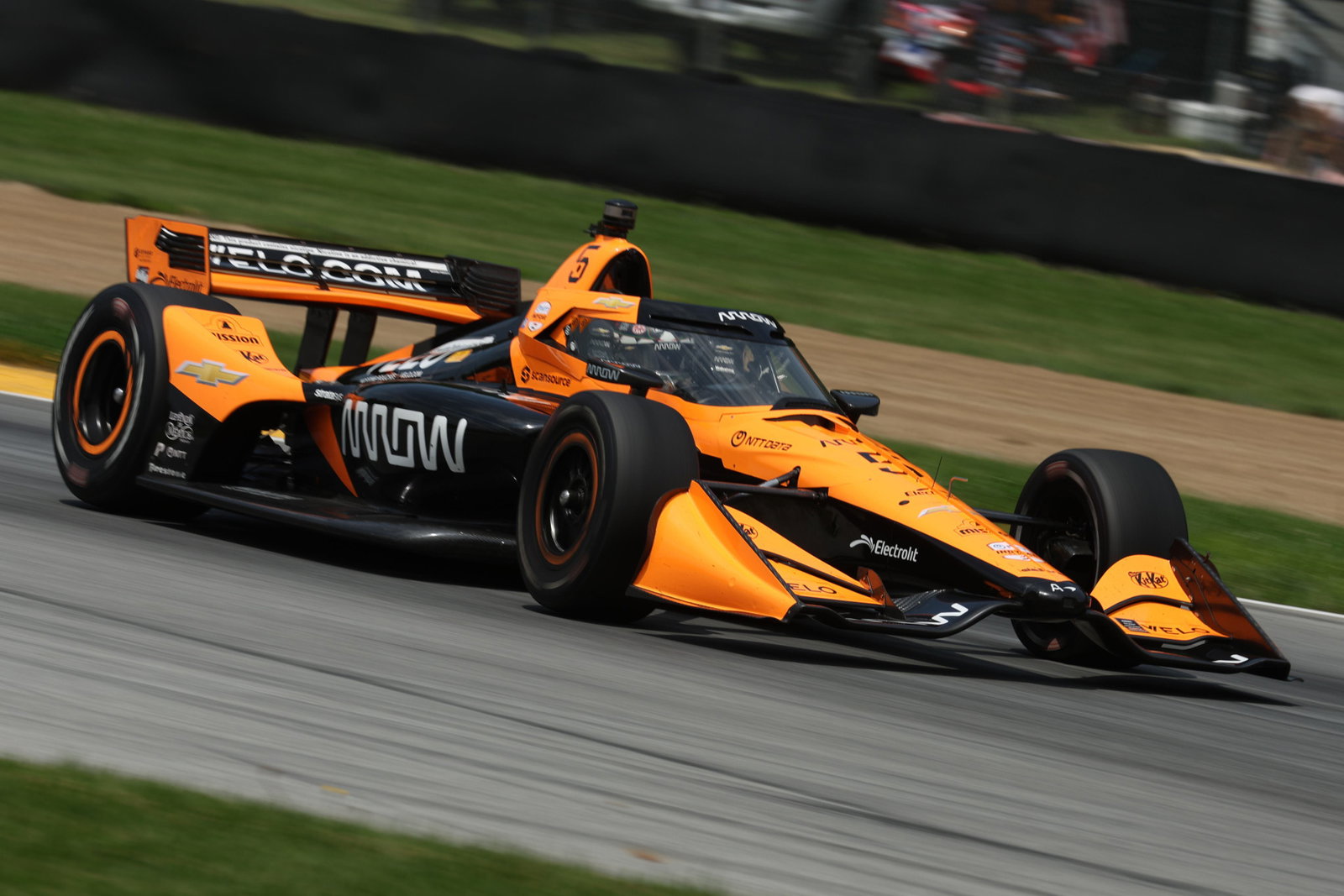 Pato O'Ward on track during the IndyCar Series Honda indy 200 at Mid-Ohio.