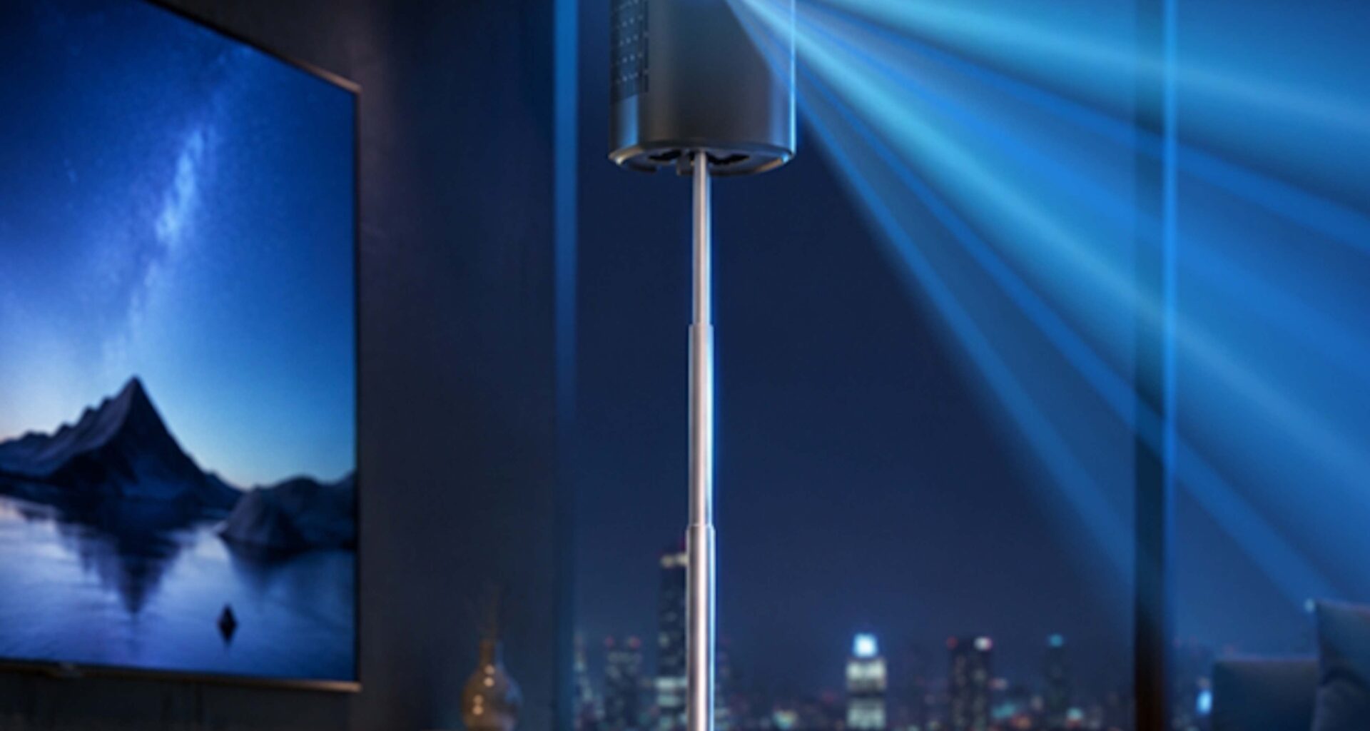 Pixorien Z01: Portable 2K projector with built-in battery and extendable mount