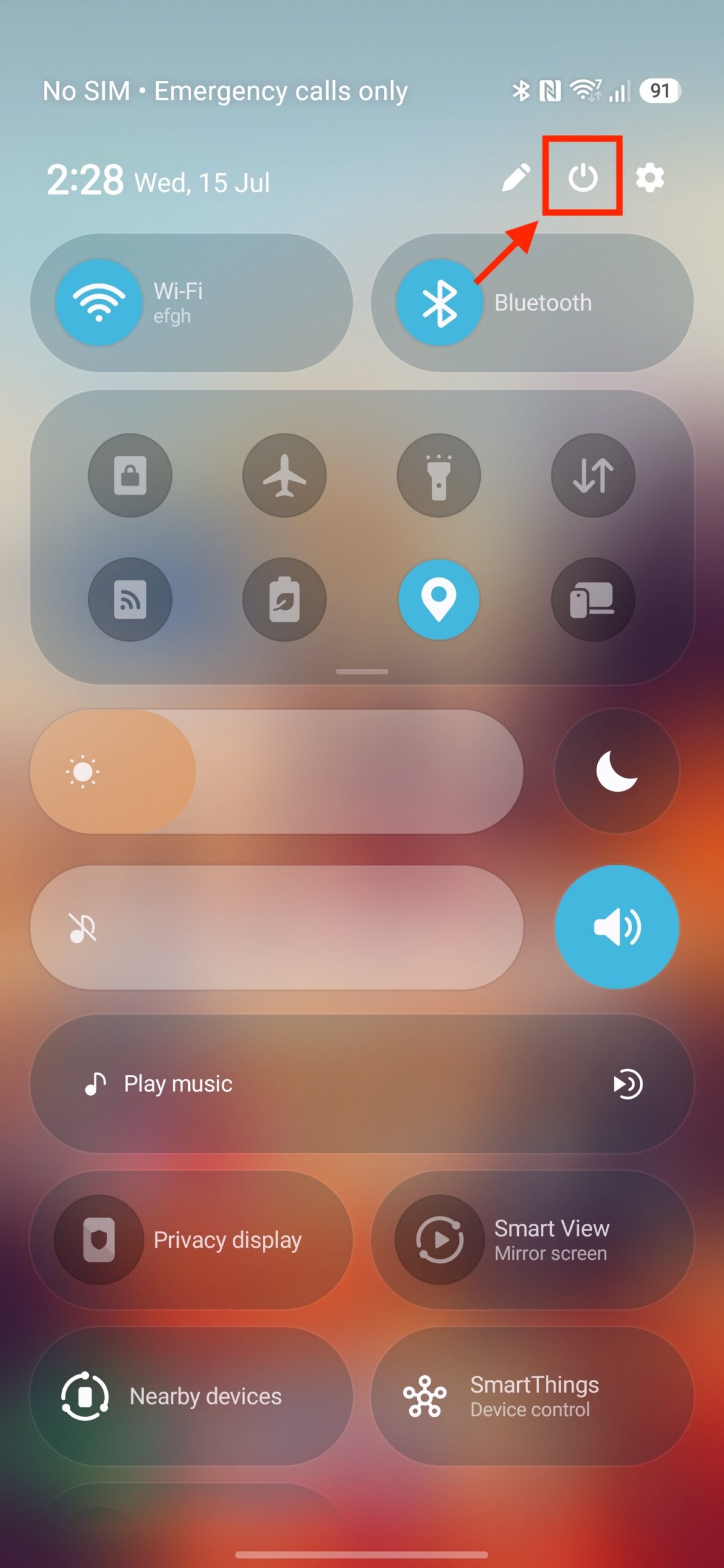 Power Menu shortcut in the Quick Settings panel in One UI 9 Power Menu shortcut in the Quick Settings panel in One UI 9