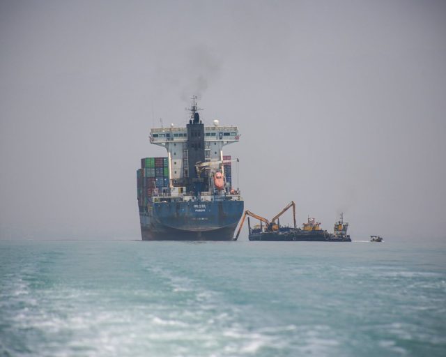 IRAN, OMAN - JUNE 18: (RESTRICTIONS: NO Access Israel Media/Persian Language TV Stations Outside Iran/Strictly No Access BBC Persian/VOA Persian/Manoto TV/Iran International TV) Rescue efforts are underway for a South Korean container ship that ran aground after choosing the wrong route while attempting to navigate through the Strait of Hormuz, which the Iranian military had closed, during the attacks launched by the U.S. and Israel on February 28 in Oman, Iran, on June 18, 2026. (Photo by Stringer/Anadolu via Getty Images)