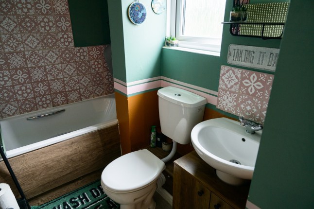 Interior designer Evelyn Lindley inside her one-bedroom flat in Marden, Kent.