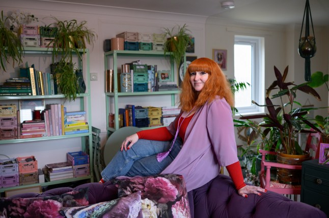 Interior designer Evelyn Lindley inside her one-bedroom flat in Marden, Kent.