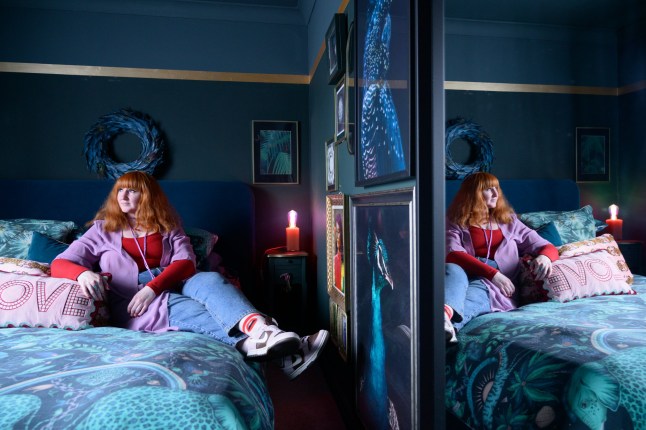 Interior designer Evelyn Lindley inside her one-bedroom flat in Marden, Kent.