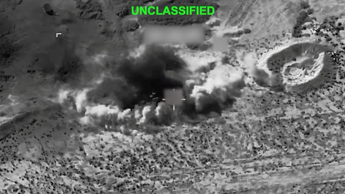 Smoke rises from an explosion at an unknown location, during what U.S. Central Command (CENTCOM) says are strikes on Iran, in this screen grab taken from a handout video released on July 14, 2026. U.S. Central Command/Handout via REUTERS THIS IMAGE HAS BEEN SUPPLIED BY A THIRD PARTY. MANDATORY CREDIT. OVERLAY AND MASKING AT SOURCE. VERIFICATION : -Location and date could not be verified -No earlier version of the video found posted online before Tuesday (July 14)
