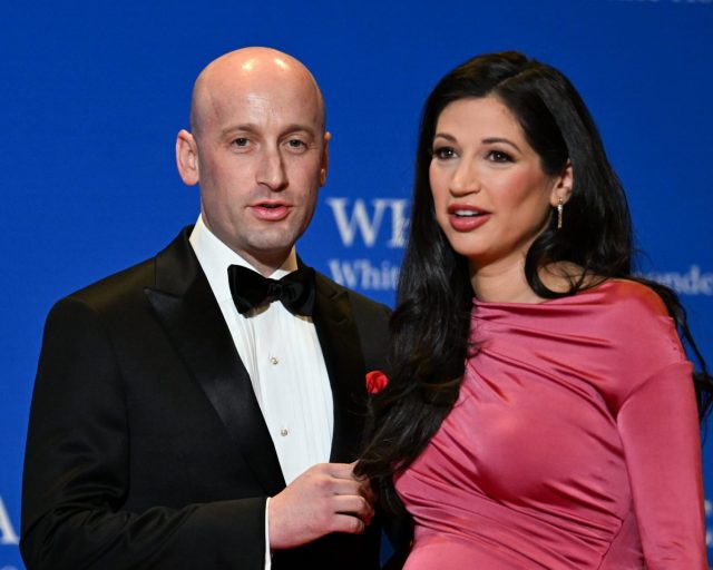 Stephen Miller and Katie Miller at the 2026 White House Correspondents' Association Dinner held at the Washington Hilton on April 25, 2026 in Washington, D.C. (Photo by Kristina Bumphrey/Variety via Getty Images)