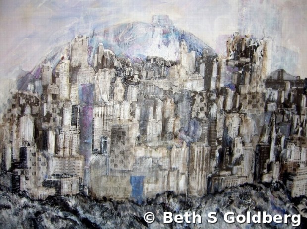 Beth S. Goldberg's "Gotham City." Goldberg, who is originally from Brooklyn, New York, still creates and shows her art publicly. (Courtesy of Beth S. Goldberg)