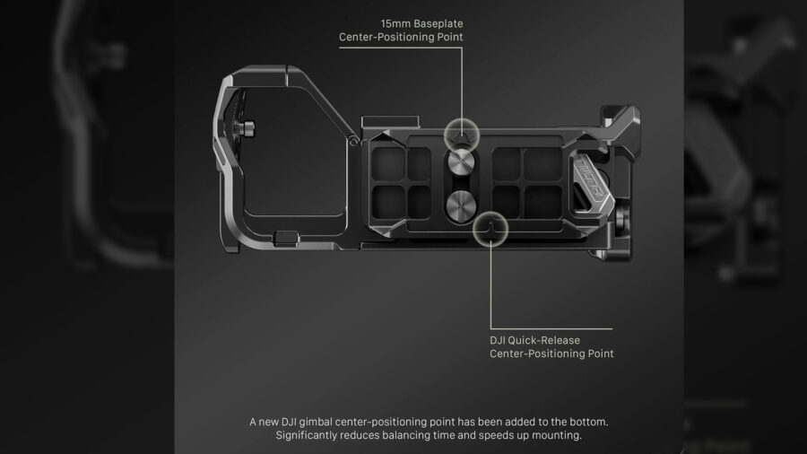 Bottom of the Tilta full camera cage for Sony FX5