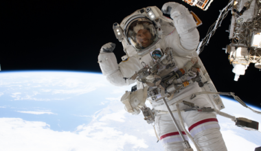 Astronaut flexes his muscles mid-spacewalk photo of the day for July 7, 2026