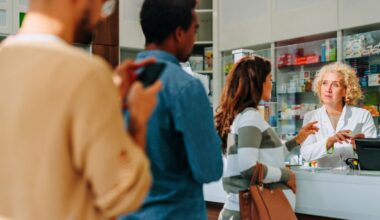 waiting in line at a pharmacy