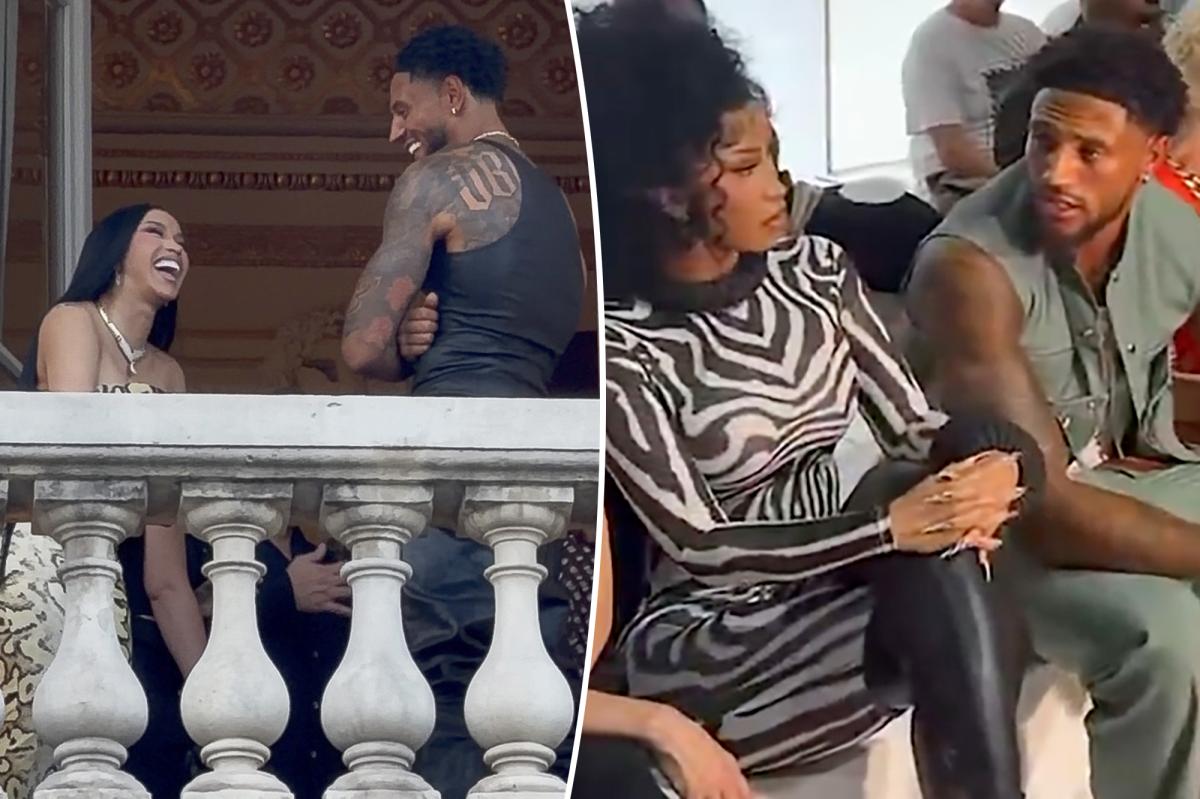 Cardi B sets tongues wagging with Paris Fashion Week flirt fest with soccer hunk Maduka Okoye