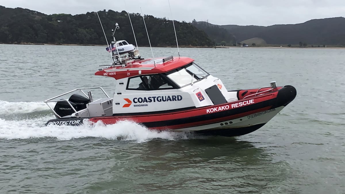 Coastguard rescues two people from sinking boat off Mangawhai coast