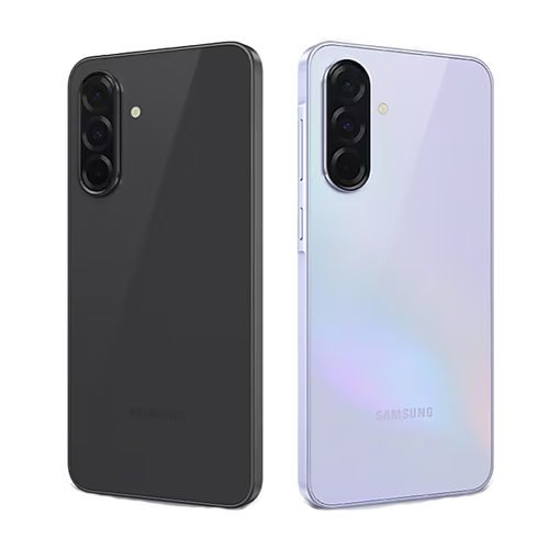 Samsung Galaxy A36 5G in black and lavender square render