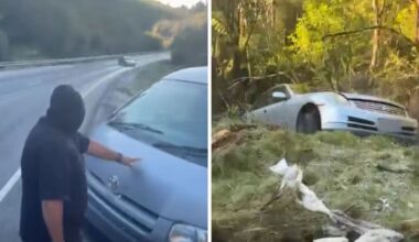 Watch: Black ice crash near Gisborne caught on video as car skids off SH2