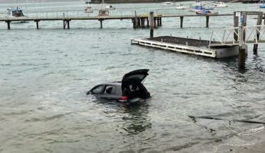 Car ditched off wharf during wide crime spree across Dunedin
