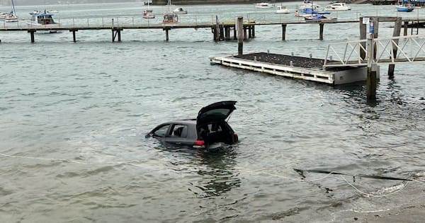 Car ditched off wharf during wide crime spree across Dunedin