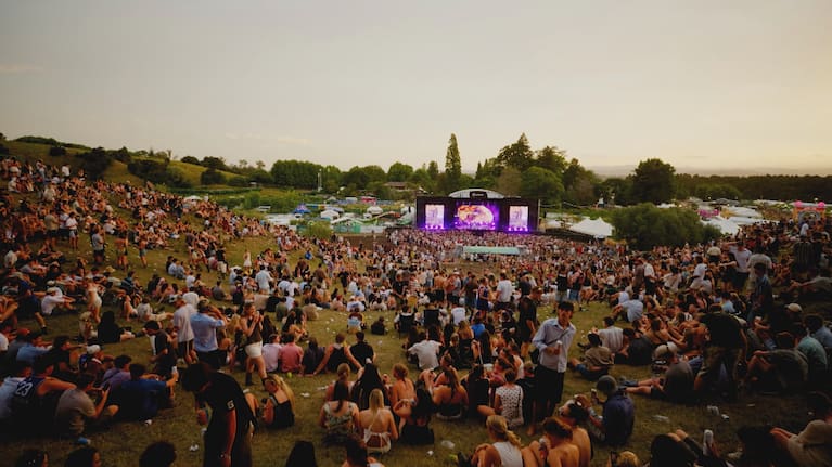 A crowd of festivalgoers at Rhythm and Vines in Gisborne.