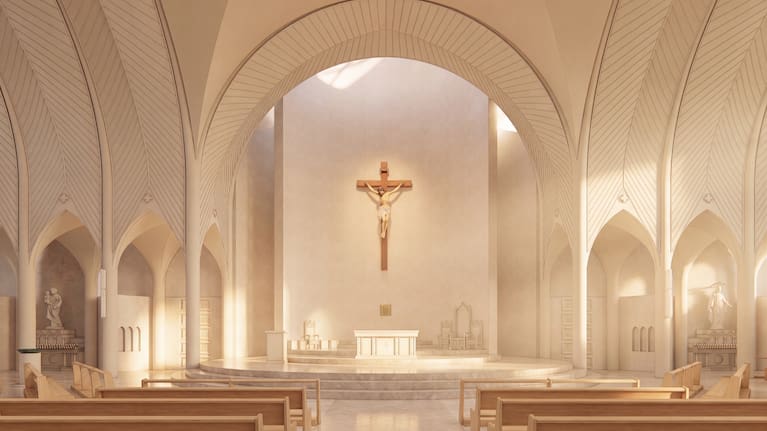 A design rendering for Christchurch's new Cathedral of the Blessed Sacrament.