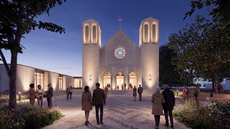 A design rendering for Christchurch's new Cathedral of the Blessed Sacrament.