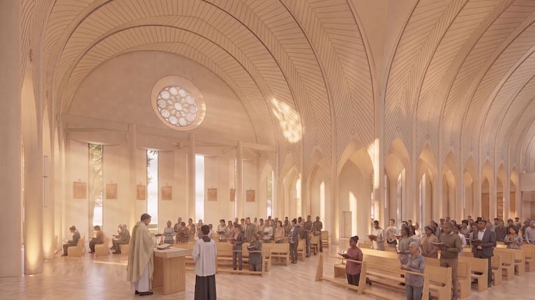 A design rendering for Christchurch's new Cathedral of the Blessed Sacrament.