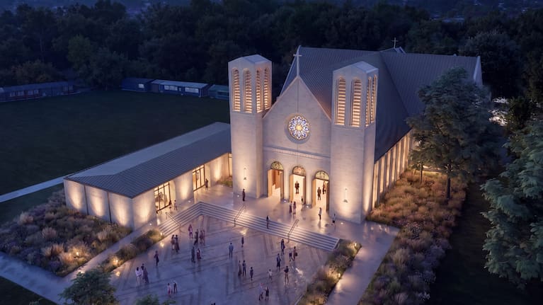 A design rendering for Christchurch's new Cathedral of the Blessed Sacrament.