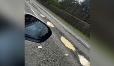 'Knee-deep' potholes in newly rebuilt stretch of Canterbury highway