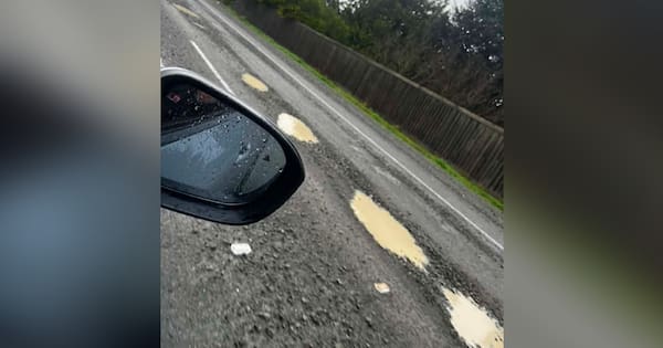 'Knee-deep' potholes in newly rebuilt stretch of Canterbury highway