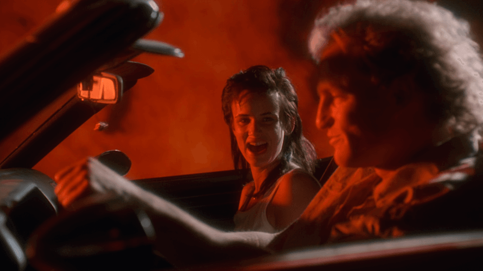 A still from the 1994 film Natural Born Killers, featuring actors Juliette Lewis and Woody Harrelson