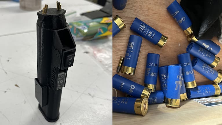A Taser and ammunition seized by police. (Source: NZ Police)
