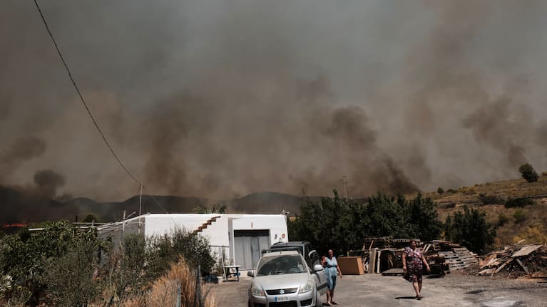 A wildfire rages in Alfajir, near Almeria in southeastern Spain.