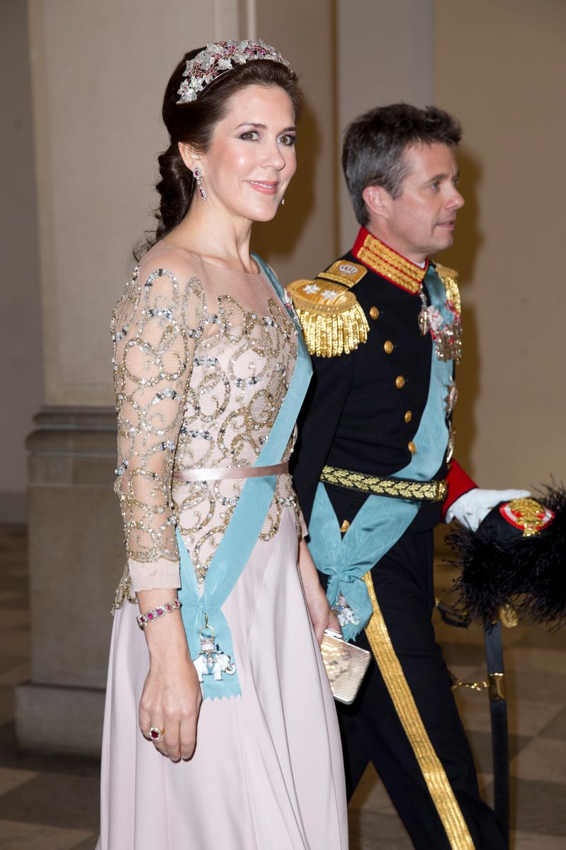 Queen Mary stuns in the Danish Ruby Parure, one of the monarchy's most treasured heirloom jewelry collections often reserved for the grandest royal occasions.