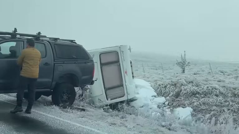 Accidents along State Highway 8 on Saturday amid heavy snowfall.