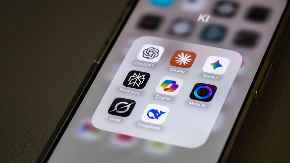 AI applications are shown on a smartphone screen