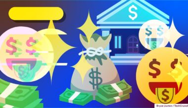 Digital illustration of money-related emojis mashed together.