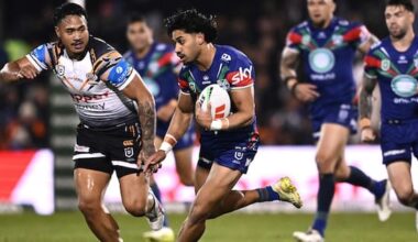Alofiana Khan-Pereira try double powers NZ Warriors over Wests Tigers