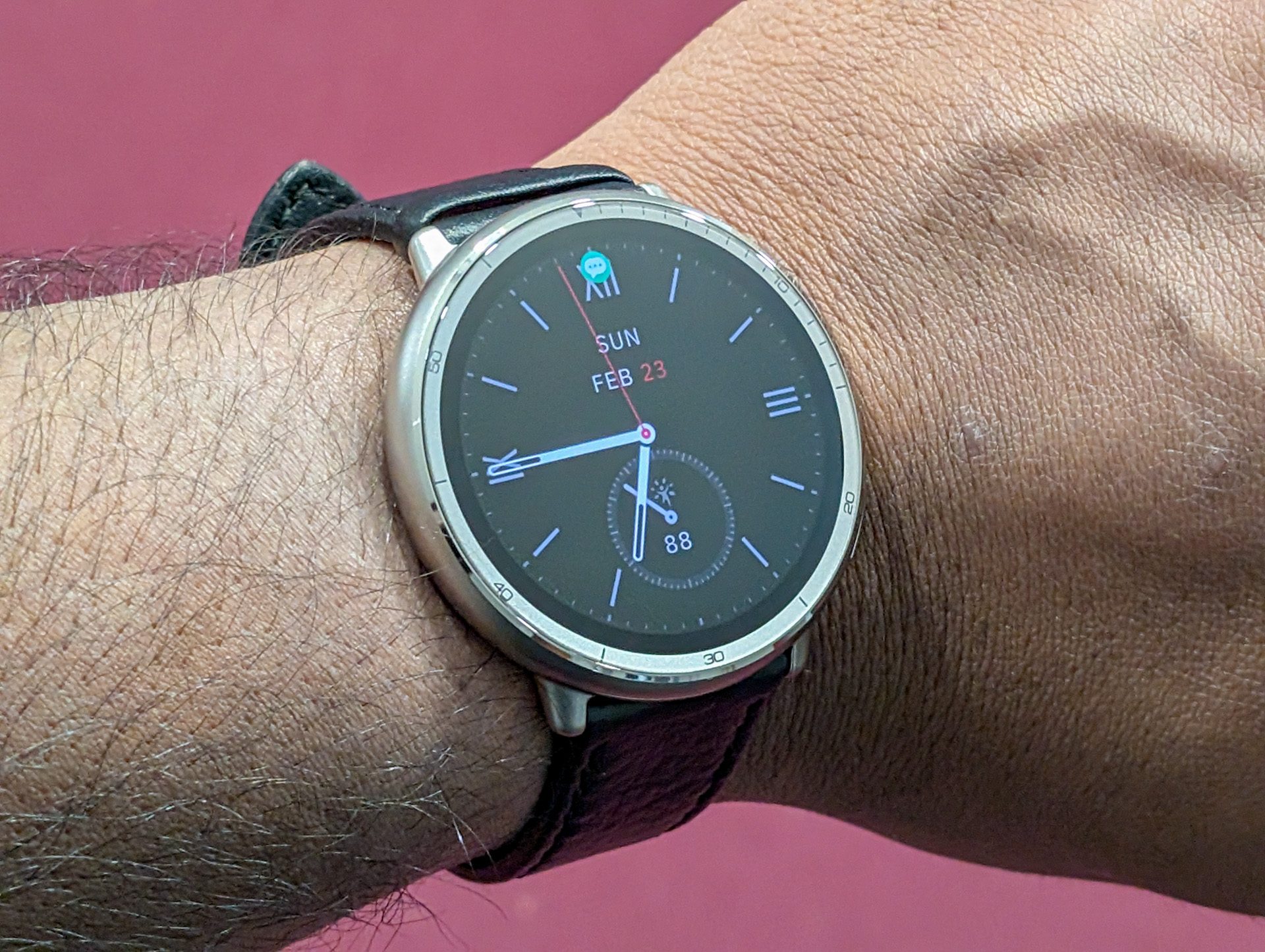 The Amazfit Active 2 display at an angle