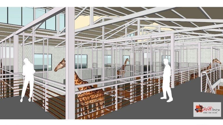 An artist’s impressions of the multi-layered giraffe barn. (Source: Hamilton Zoo)