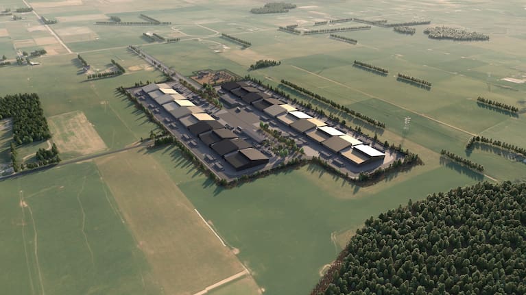 An early artist impression of Datagrid's data centre in Makarewa, north of Invercargill.