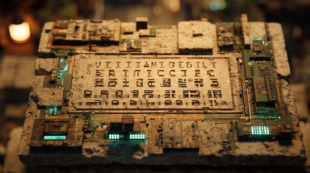 AI-generated image of a digital fossil