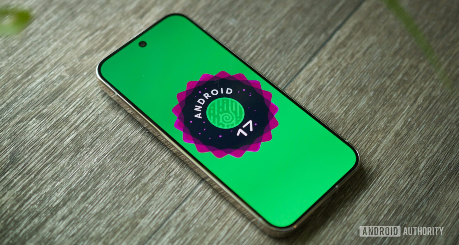 The Android 17 logo on a Pixel phone.