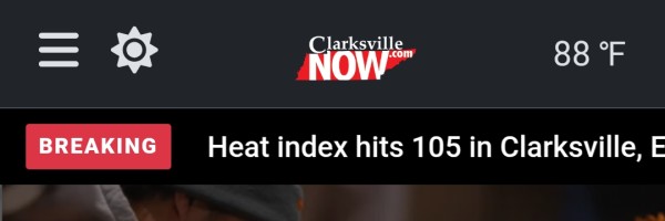 The Breaking News ticker on the new Clarksville Now app.