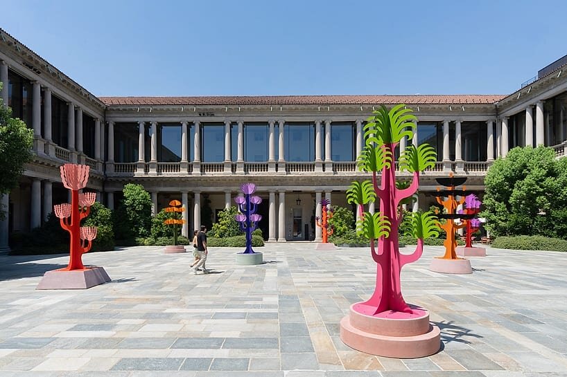 an archipelago of botanical sculptures by agostino iacurci fills historic courtyard in milan - 2