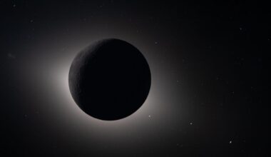 A photo of the moon eclipsing the sun from space