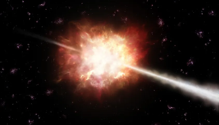 Artist's impression of a gamma ray burst.