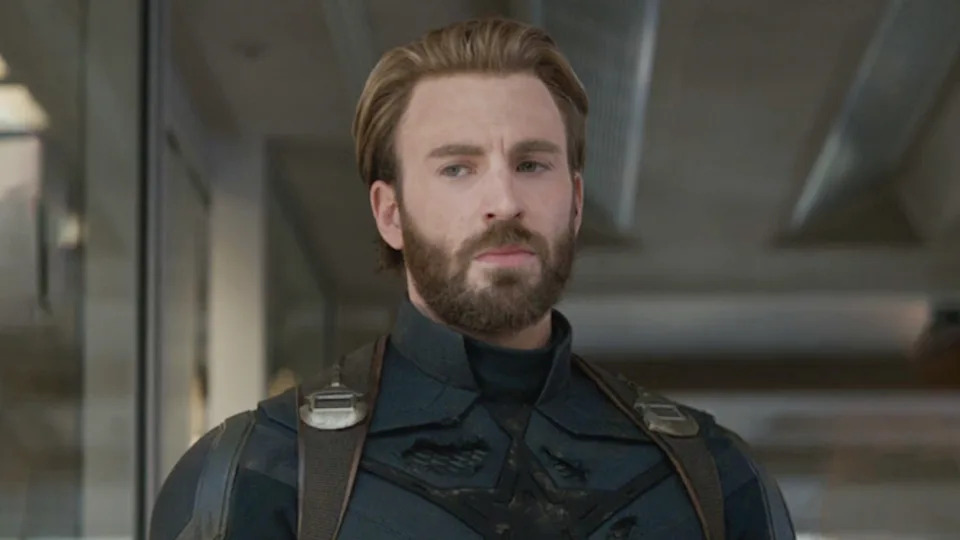 Chris Evans stars as Captain America, both with and without a beard, across Avengers: Infinity War and Endgame.