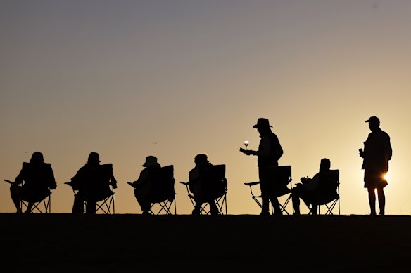 May, 2026: Outback chats as the sun sets.